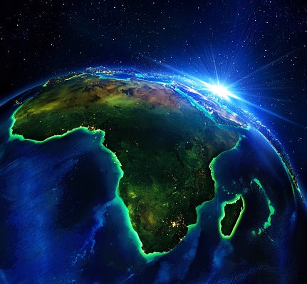 Africa, elements of this image furnished by NASA