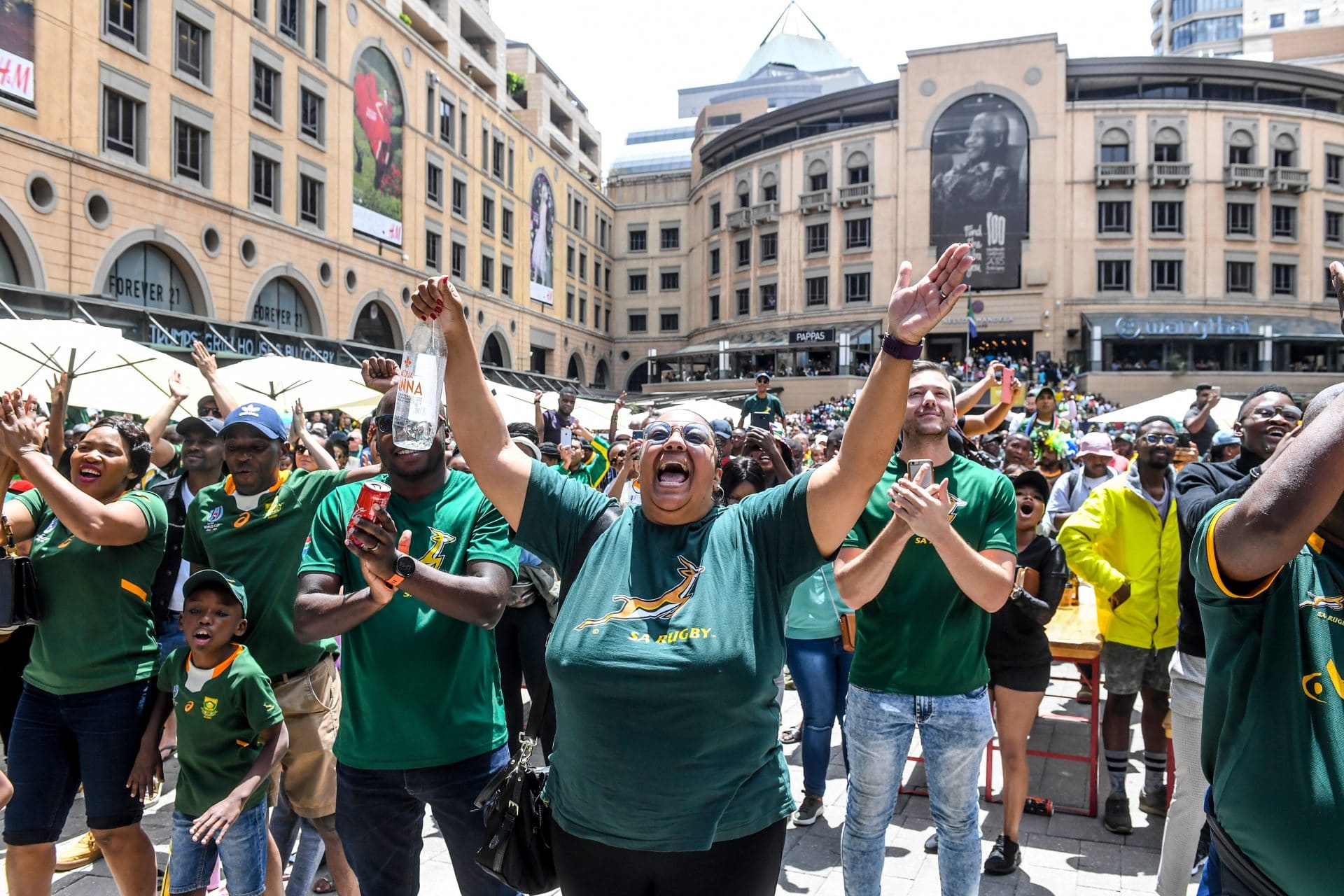 Rugby World Cup 2019, Final: England v South Africa Mtach viewing at Nelson Mandela Square