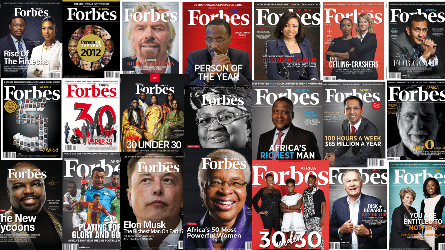 105 COVERS FROM 10 YEARS! A FIRST FOR AFRICAN PUBLISHING Forbes Africa