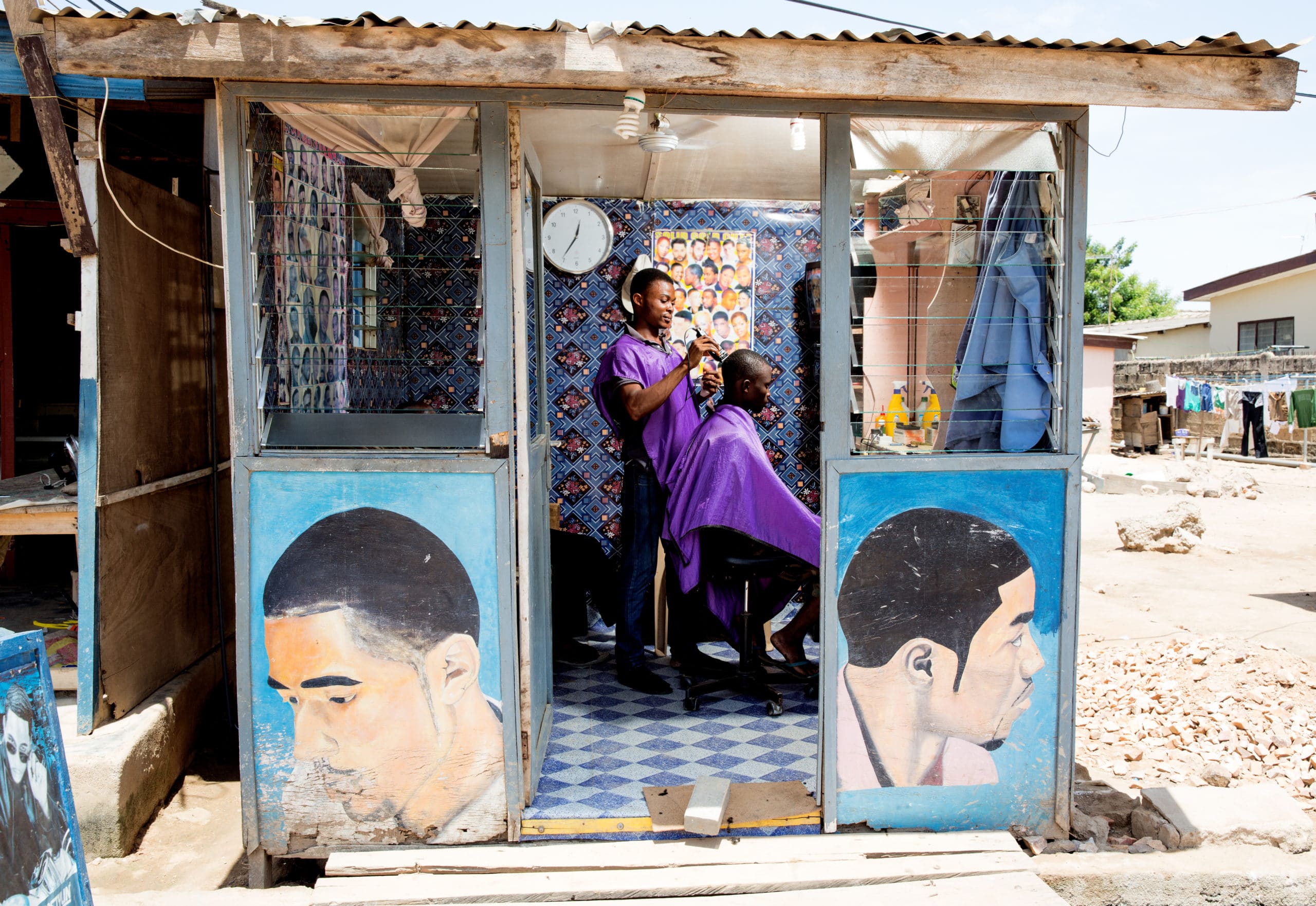 Sole Trader Barbers shop in Ghana, Africa