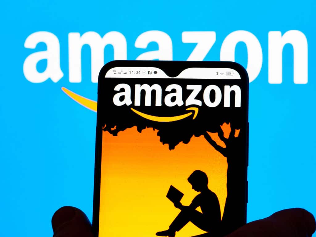 In this photo illustration, the Amazon Books logo is seen