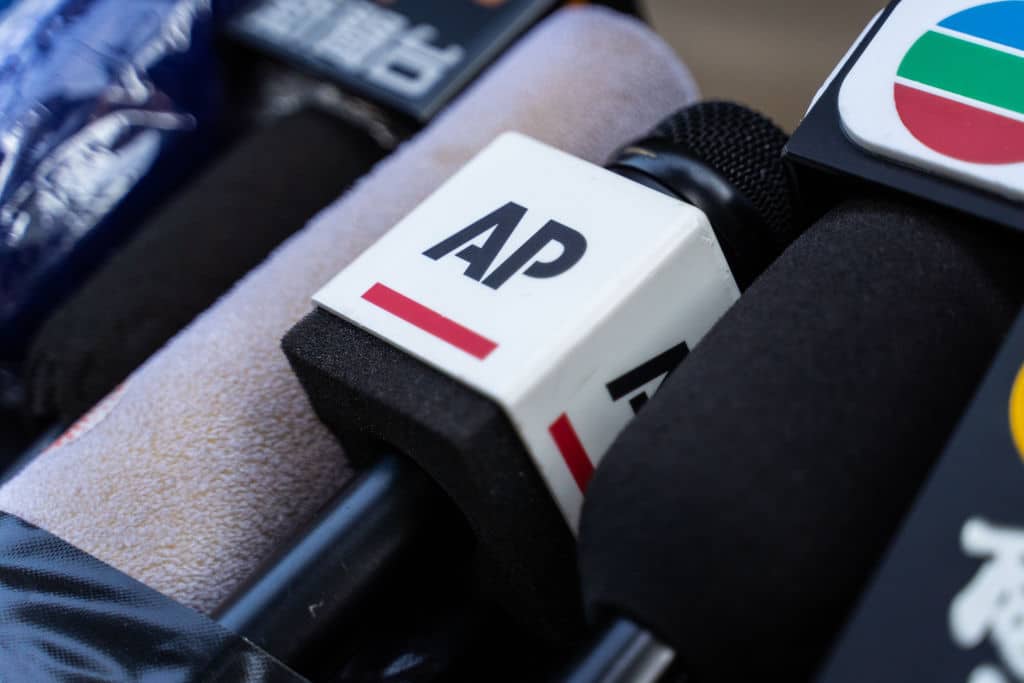 A microphone of Associated Press (AP), an American non-