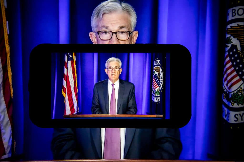 Fed Chair Powell Holds Virtual News Conference Following FOMC Rate Decision