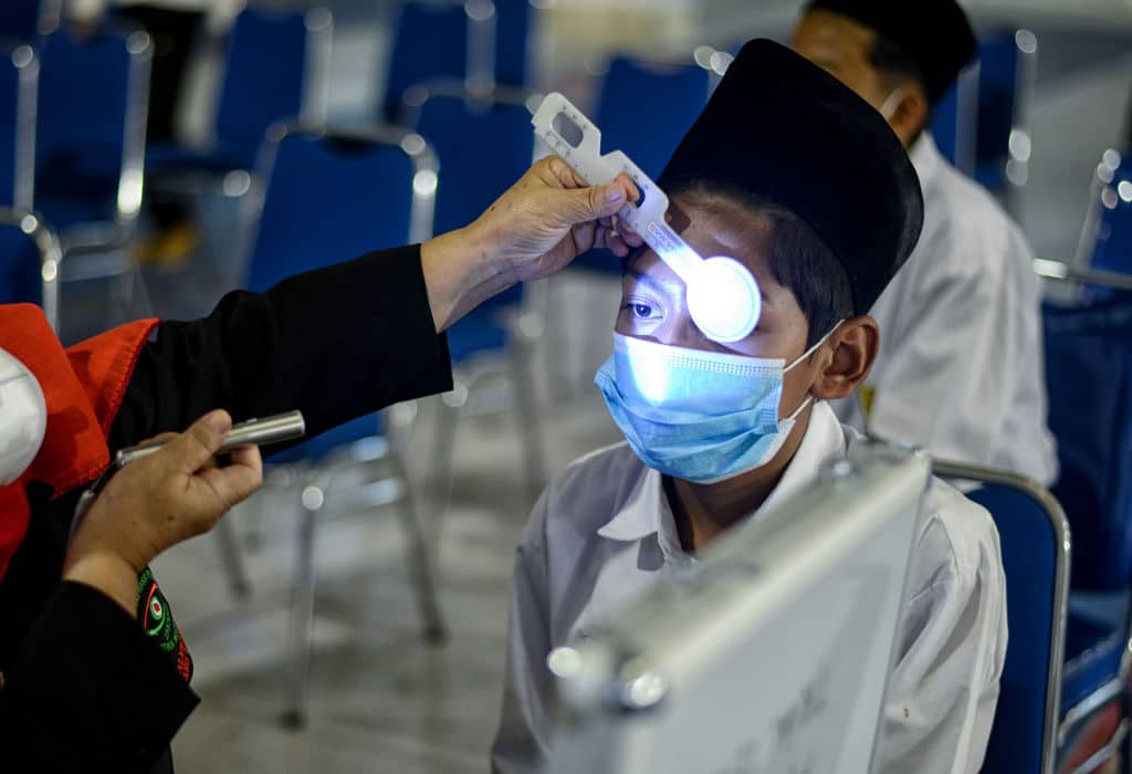 Eye Exam And Providing Free Glasses For Indonesian Students