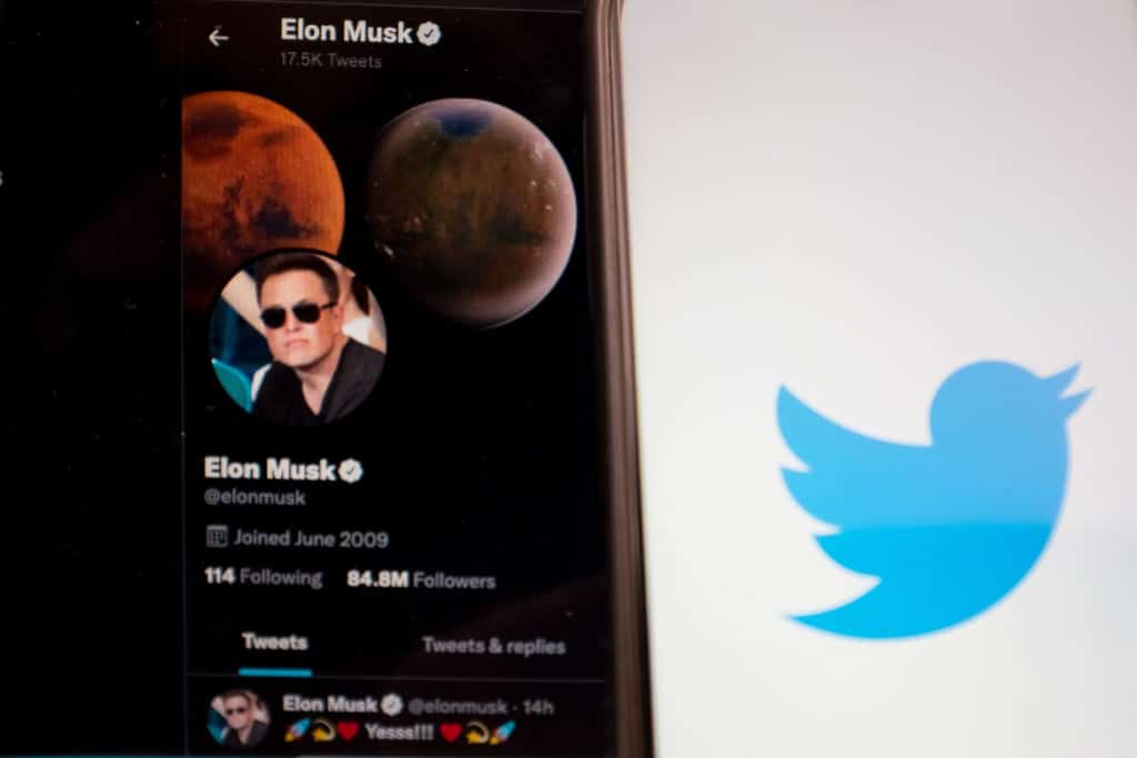 Elon Musk And Twitter Logo Illustration