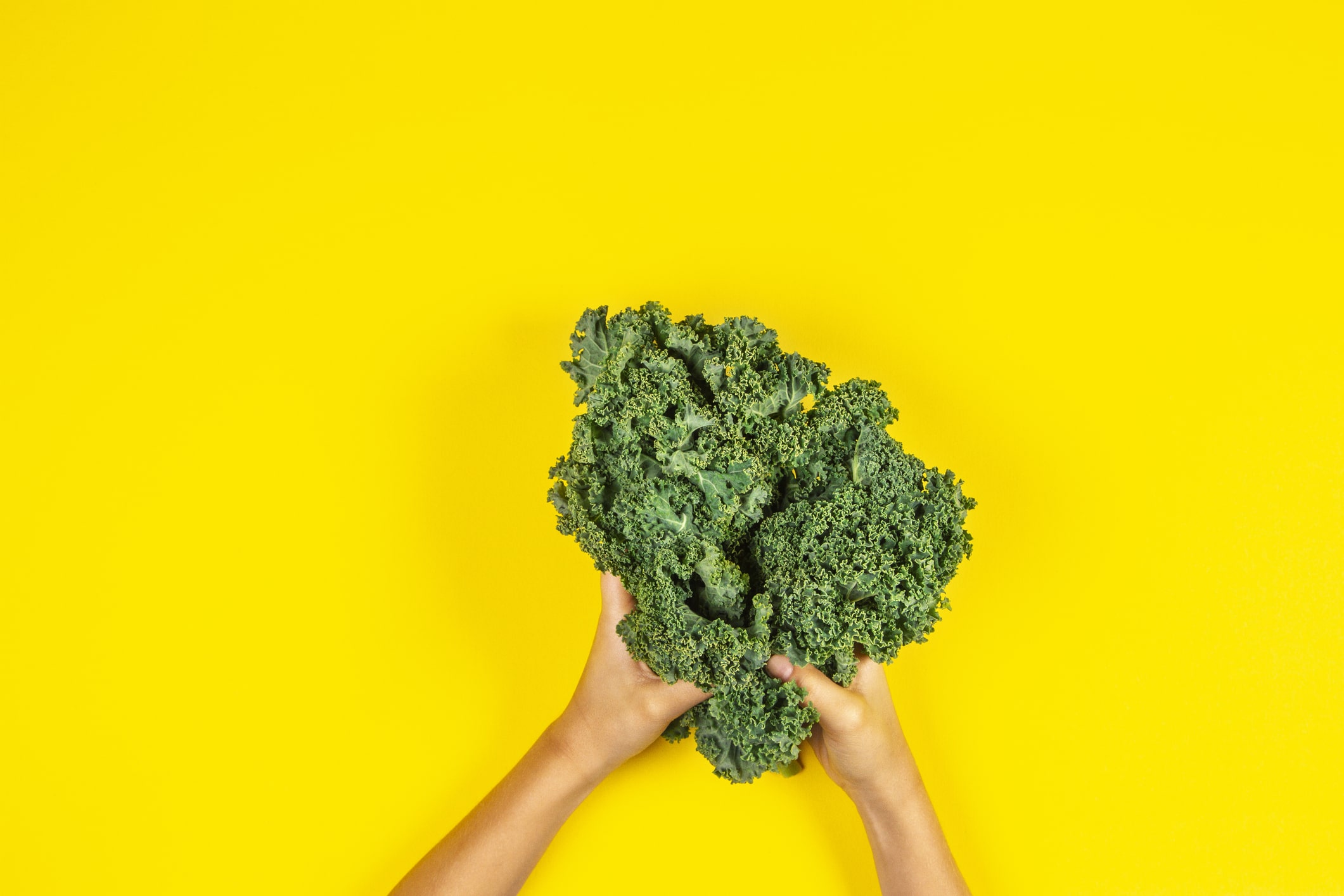 Woman Hands With Healthy Vegetables, Fresh Kale Leaves.