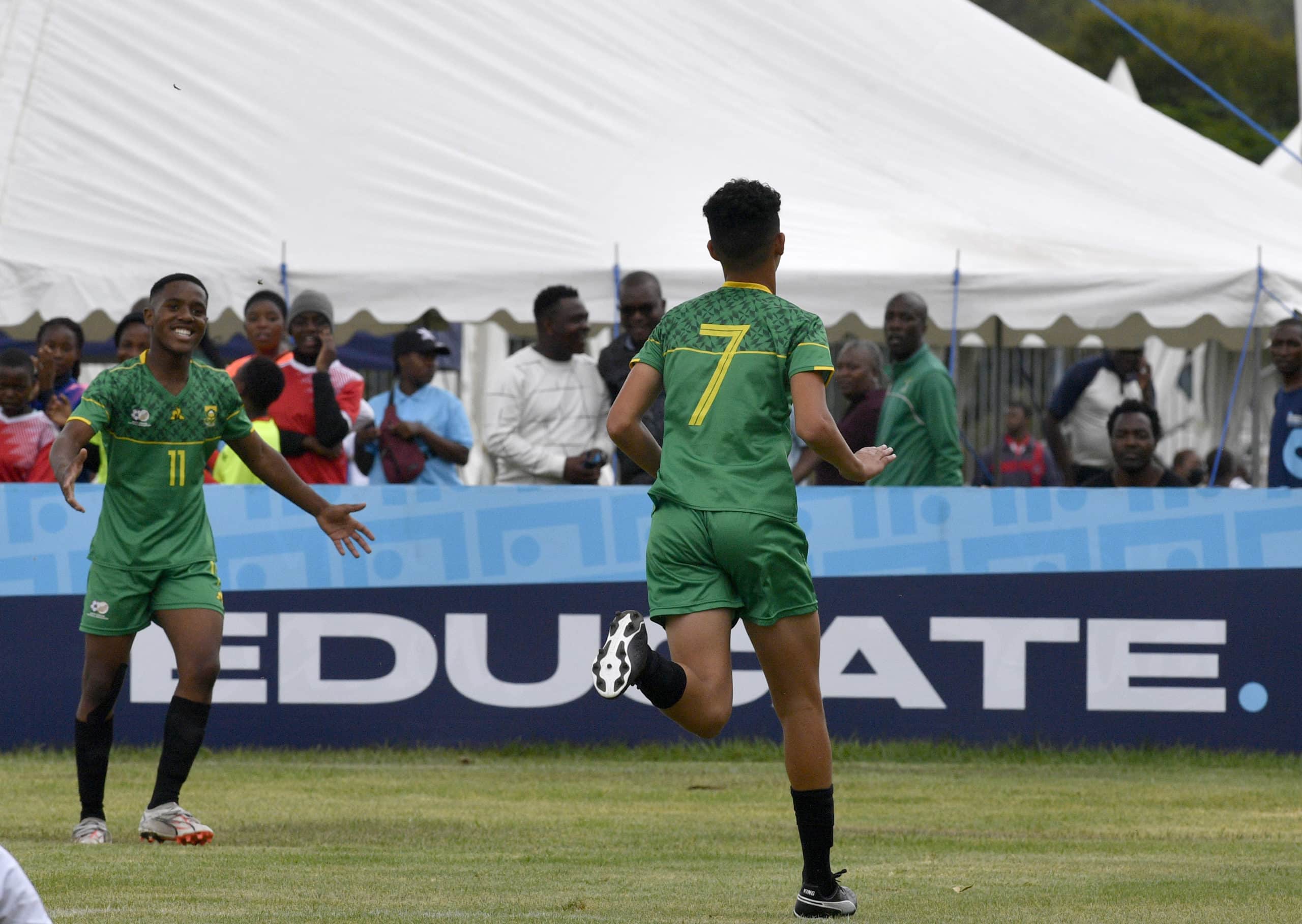 Football – 2023 CAF African Schools Football Championship COSAFA – Boys – South Africa v Angola – Gateway High School – Day 1 – Harare