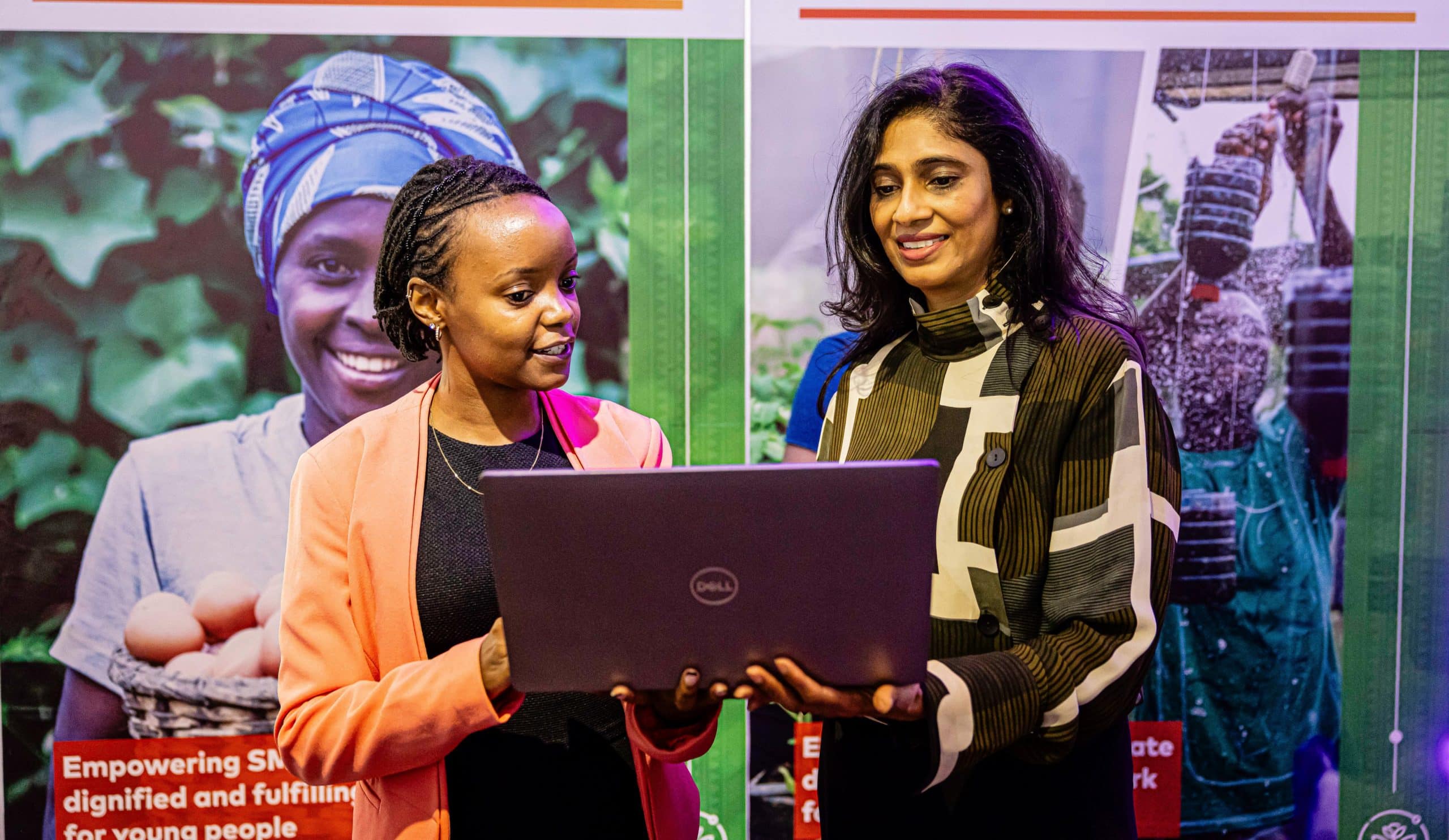 Smita Sanghrajka(r) speaks with a participant during the Agribusiness Challenge Fund Event, Zen Garden, Nairobi, Kenya. 9 April 2024.The Mastercard Foundation Fund for Resilience and Prosperity is holding a series of workshop events throughout the African continent to discuss the financial instruments available for the development of innovation and technology in the agriculture sector. The Mastercard Foundation Fund for Resilience and Prosperity is a seven-year, US$ 126 million Fund that aims to support Small and Medium-sized Enterprises (SMEs) across the agriculture, climate adaptation and digital economy sectors in 20 countries in Sub-Saharan Africa. The main objective of the Fund is to unlock enterprise growth and catalyze, scale-up and sustain the creation of dignified and fulfilling work opportunities for young women and men, young people with disabilities and refugee youth.