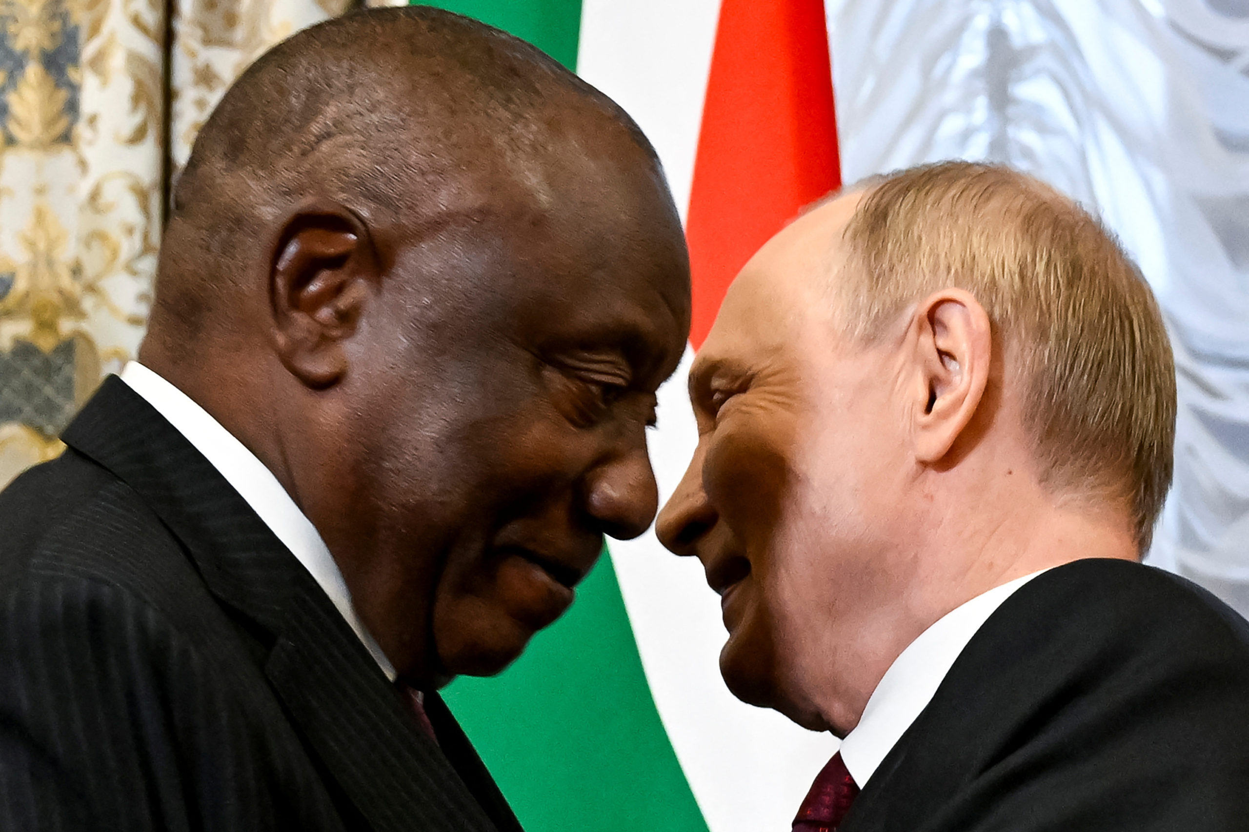 Russian President Vladimir Putin meets with South African President Cyril Ramaphosa in Kazan