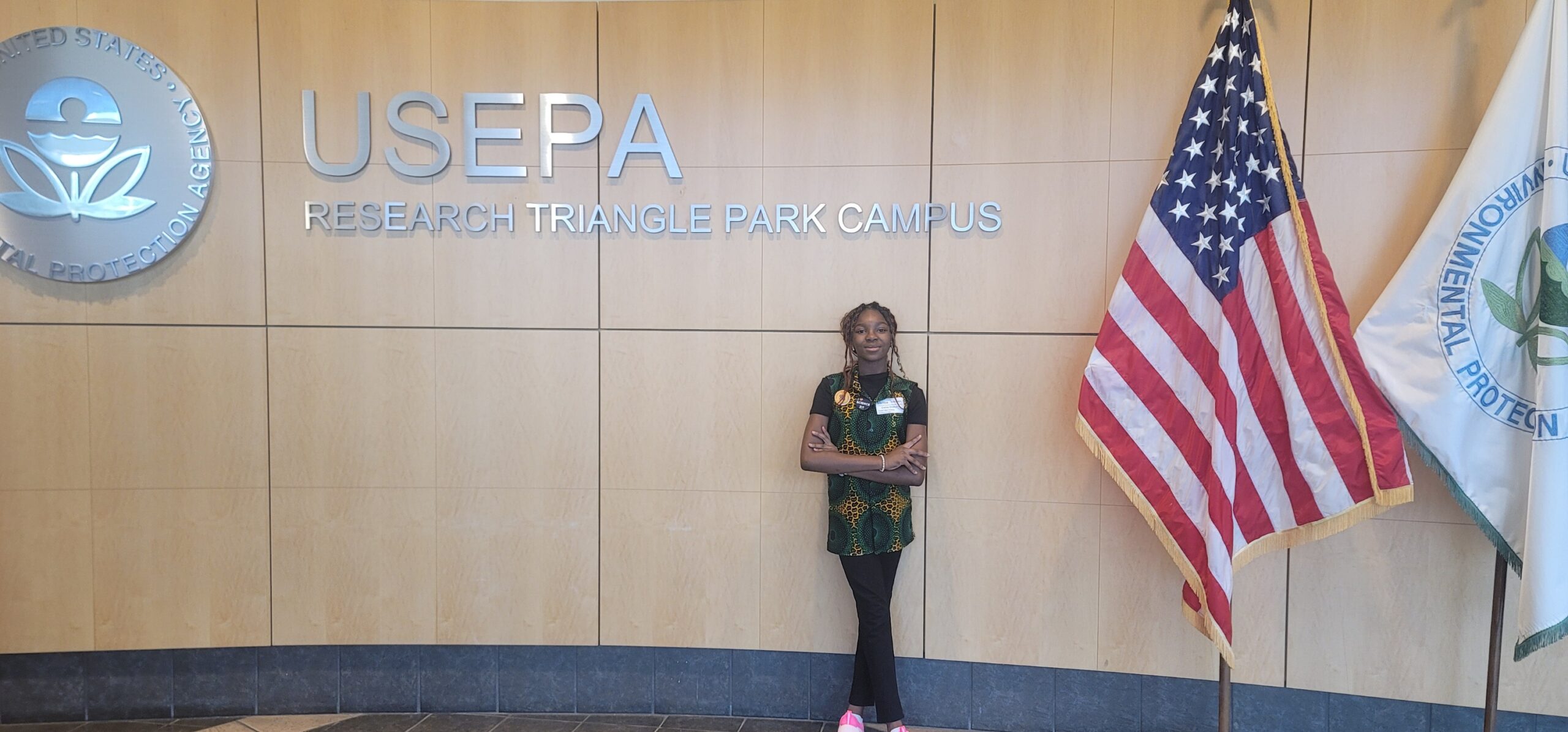 Eniola at the Enviromental Protection Agency (EPA); Image supplied by Funmike Shokunbi