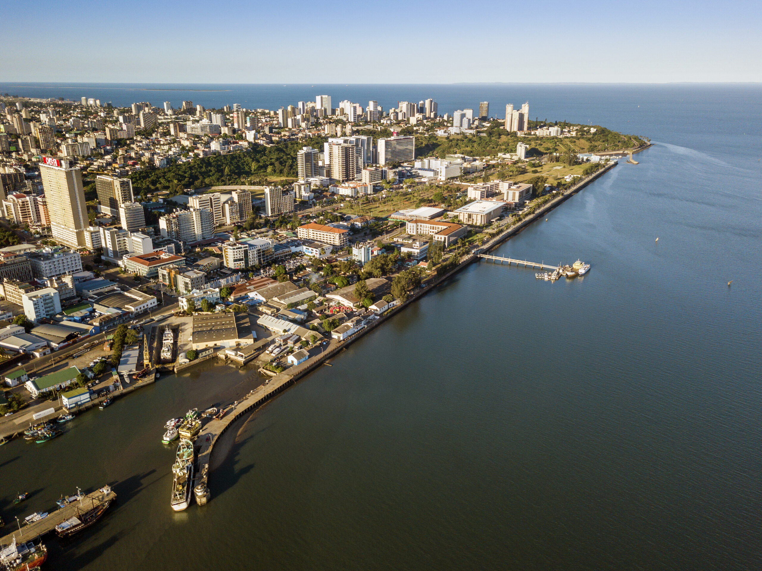 Aerial view of Maputo, capital city of Mozambique, Africa